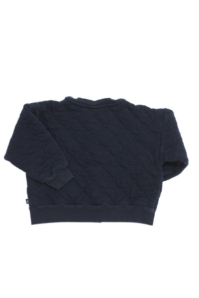 Petit Bateau Childrens Boys Quilted Button Down Jacket Navy Blue Size 24 Months