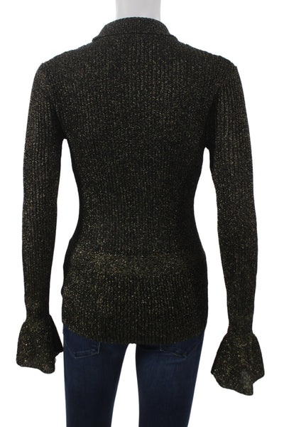 Veronica Beard Women Pullover Mock Neck Sweater Black Long Sleeve Size S