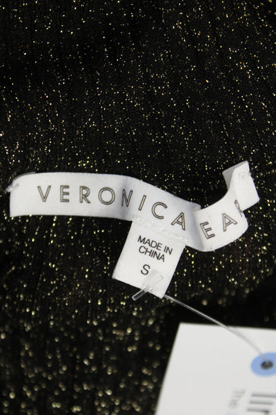 Veronica Beard Women Pullover Mock Neck Sweater Black Long Sleeve Size S