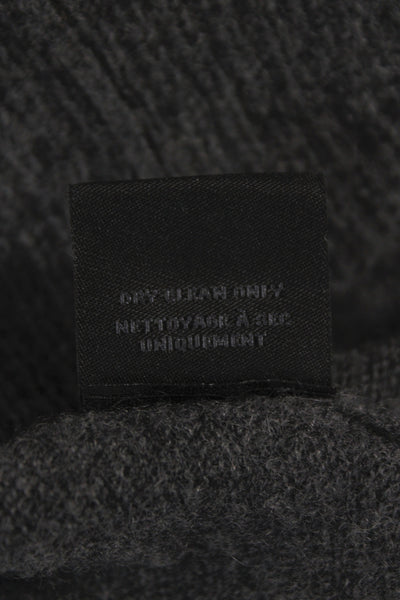 Magaschoni Unisex V Neck 100% Cashmere Pullover Sweater Dark Gray Size L
