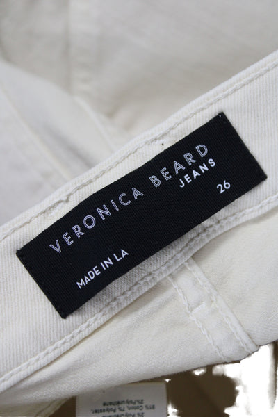 Veronica Beard Women High Rise Beige Pants Designer Inseam 34 Size 26