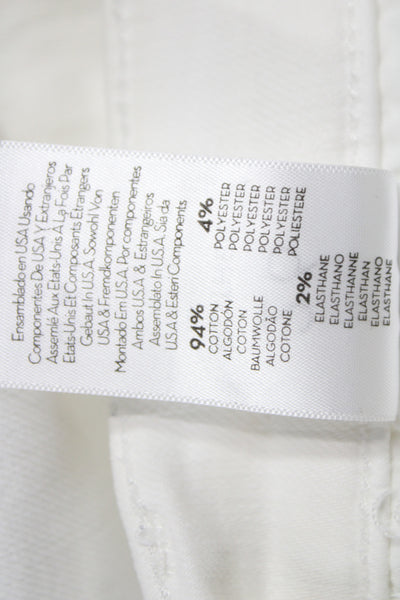 Mother Womens Cropped Ankle White Jeans Mid Rise Button Size 26