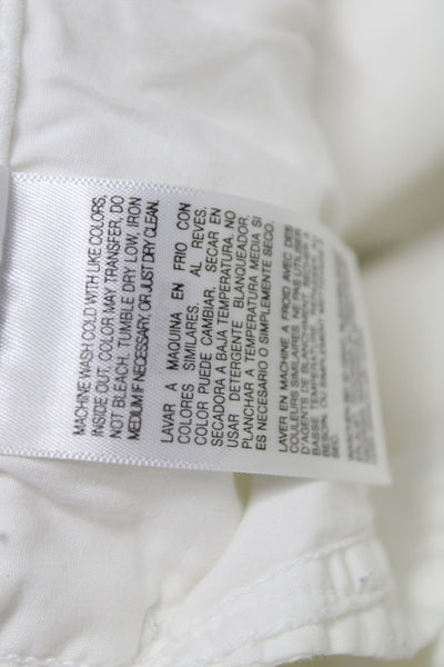 Mother Womens Cropped Ankle White Jeans Mid Rise Button Size 26