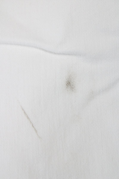 Mother Women Cropped Straight White Jeans High Rise Size 30