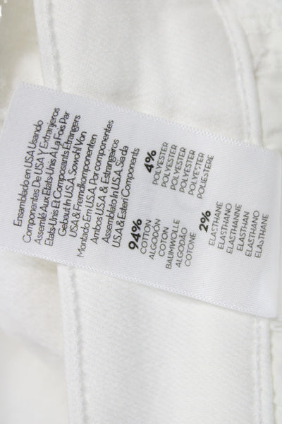 Mother Women Cropped Straight White Jeans High Rise Size 30