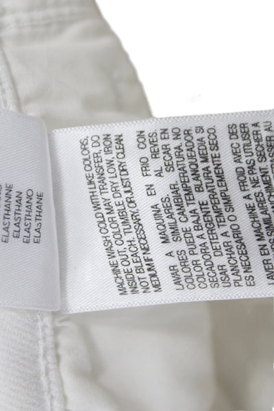Mother Women Cropped Straight White Jeans High Rise Size 30
