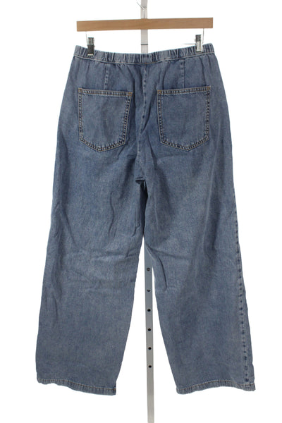 Zara Unisex Blue Jogger Pants Drawstring Solid Size M