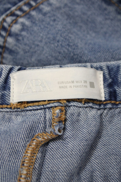 Zara Unisex Blue Jogger Pants Drawstring Solid Size M