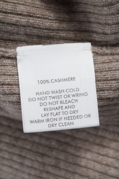 White + Warren Women 100% Cashmere Sleeveless Tank Round Neck Beige Size S