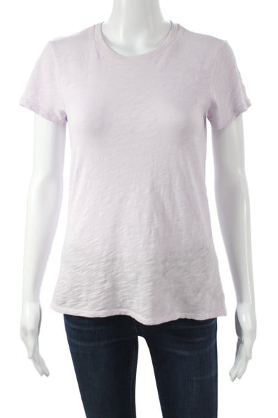 ATM Women Basic Pink Cotton Crew Neck Short Sleeve T-Shirt Petite Size XS