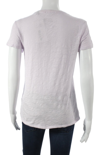 ATM Women Basic Pink Cotton Crew Neck Short Sleeve T-Shirt Petite Size XS