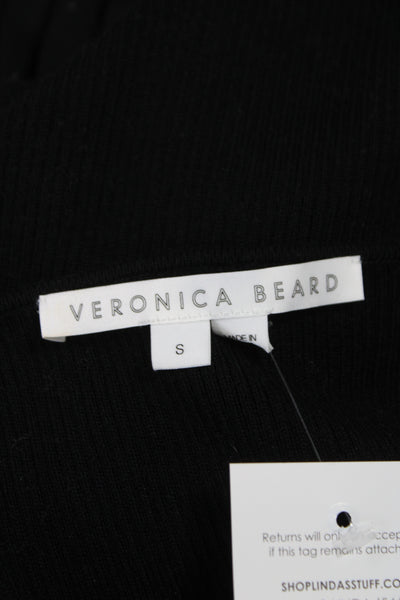 Veronica Beard Women Black 100% Cashmere Square Neck Long Sleeve Blouse Size S