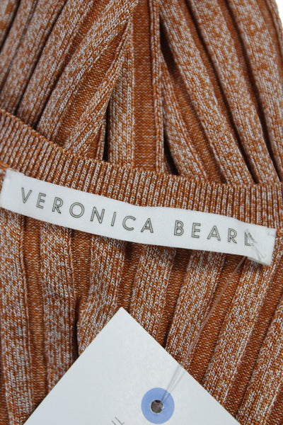 Veronica Beard Women Striped Sleeveless Tank Brown Round Neck Size S