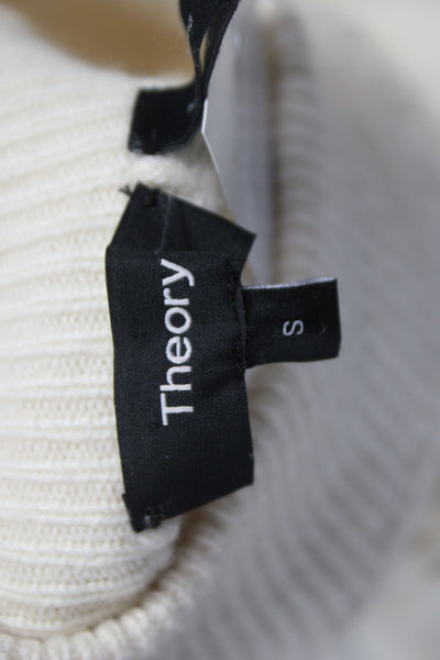Theory Unisex Pullover Sweater White Mock Neck Long Sleeve Size S