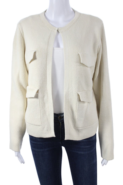 Zara Unisex Beige Wool Blend Cardigan Button Long Sleeve Size L