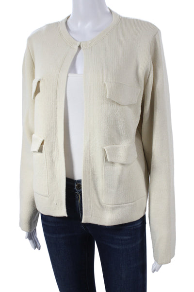 Zara Unisex Beige Wool Blend Cardigan Button Long Sleeve Size L