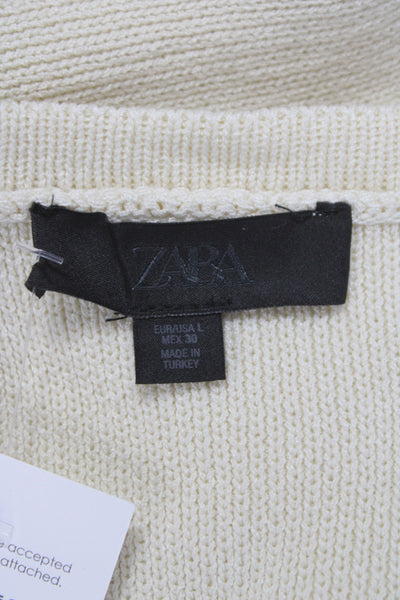 Zara Unisex Beige Wool Blend Cardigan Button Long Sleeve Size L