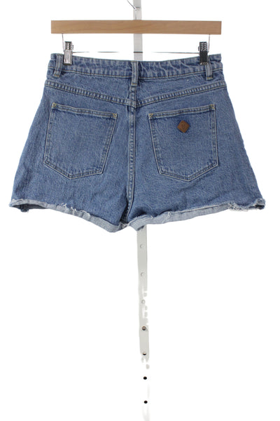 A Brand Unisex Blue Button Shorts 99% Cotton 1% Elastane Size 29