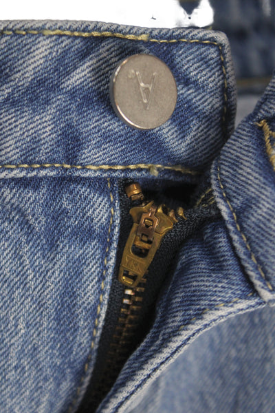A Brand Unisex Blue Button Shorts 99% Cotton 1% Elastane Size 29
