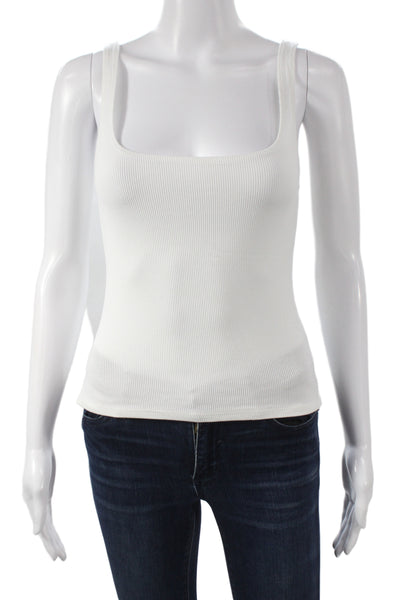 LNA Women White Sleeveless Camisole Basic Designer Solid Size M