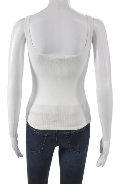 LNA Women White Sleeveless Camisole Basic Designer Solid Size M