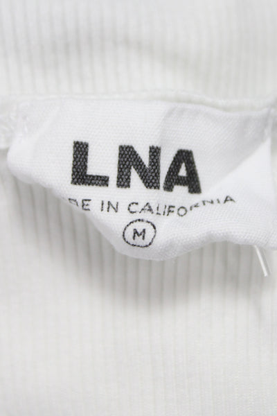 LNA Women White Sleeveless Camisole Basic Designer Solid Size M