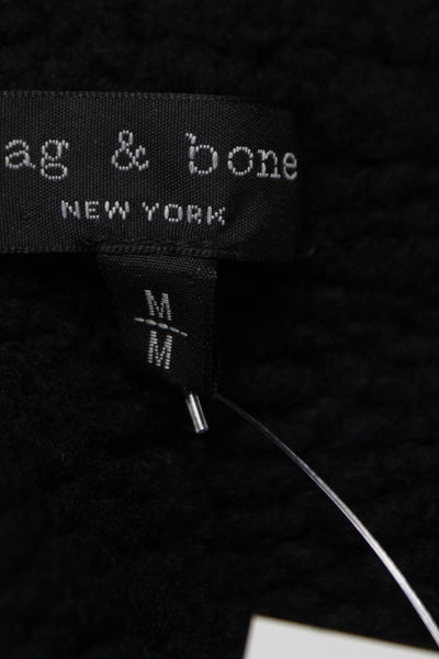 Rag & Bone Unisex Pullover V-Neck Sweater Black 100% Merino Wool Size M
