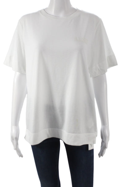 Ganni Women Basic T Shirt White Crew Neck Short Sleeve Size M