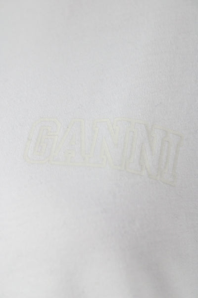 Ganni Women Basic T Shirt White Crew Neck Short Sleeve Size M