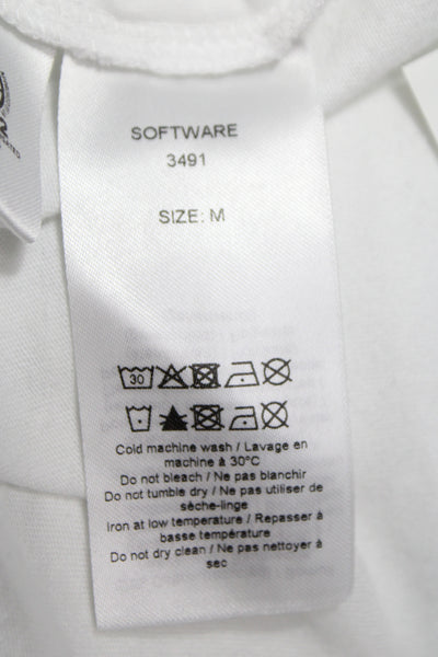 Ganni Women Basic T Shirt White Crew Neck Short Sleeve Size M