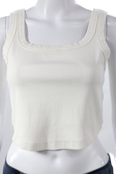 Madewell Womens Basic Cropped Square Neck Tank White Size M