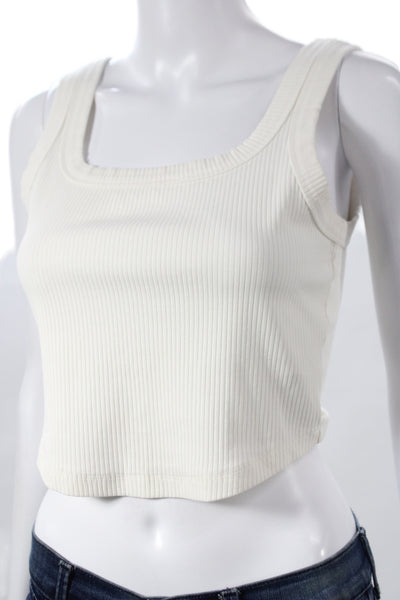 Madewell Womens Basic Cropped Square Neck Tank White Size M