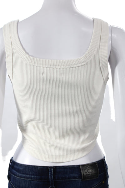 Madewell Womens Basic Cropped Square Neck Tank White Size M