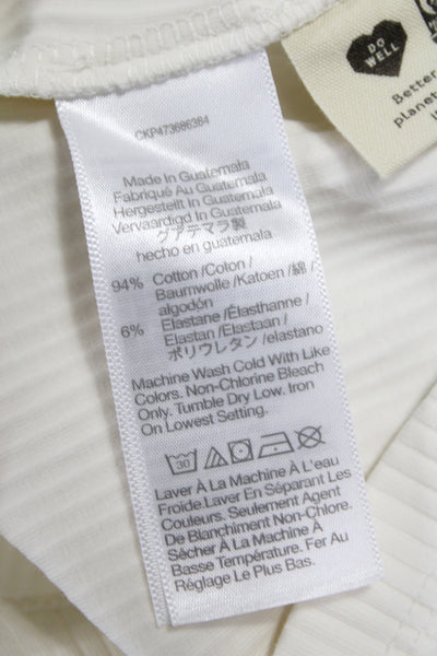 Madewell Womens Basic Cropped Square Neck Tank White Size M