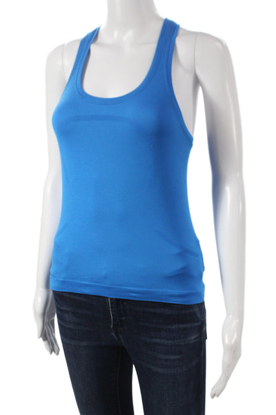 Lululemon Women Blue Basic Sleeveless Tank Round Neck Sports Solid Size 4