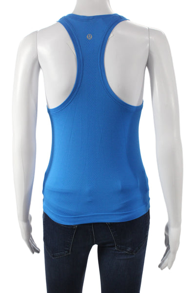 Lululemon Women Blue Basic Sleeveless Tank Round Neck Sports Solid Size 4
