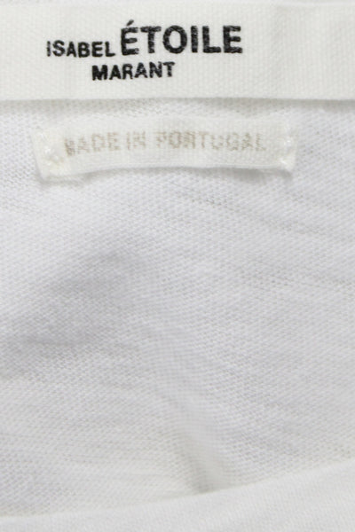 Isabel Marant Etoile Women White Graphic Crew Neck Basic T-Shirt Size M