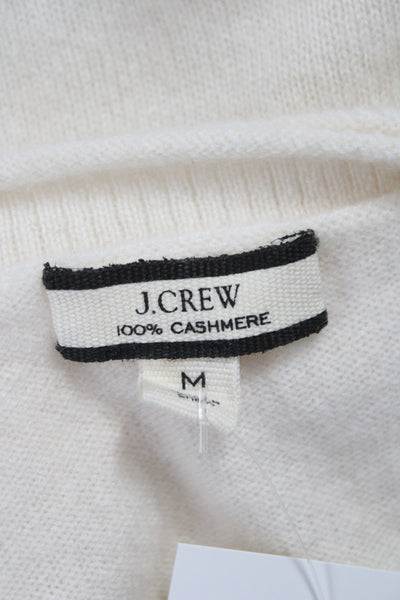 J Crew Women White Cashmere Crew Neck Short Sleeve Basic T-Shirt Size M