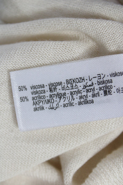 Zara Women Beige Pullover Sweater Wool Cashmere Long Sleeve Size M