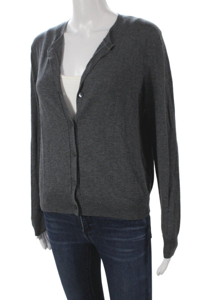 Zara Unisex Dark Gray V-Neck Button Cardigan Long Sleeve Size M