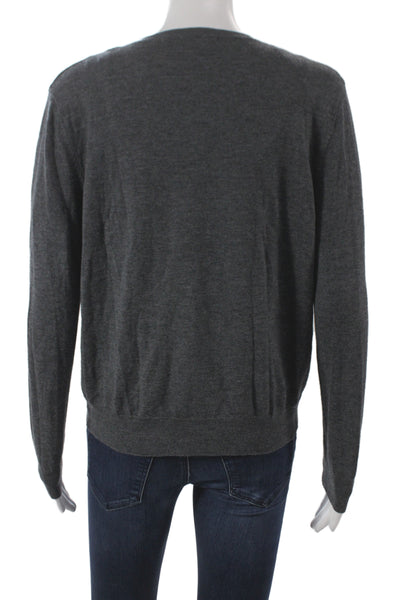 Zara Unisex Dark Gray V-Neck Button Cardigan Long Sleeve Size M