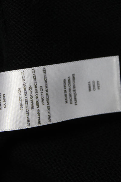 Rails Women V-Neck Sleeveless Button Front Black Cotton Merino Vest Size S