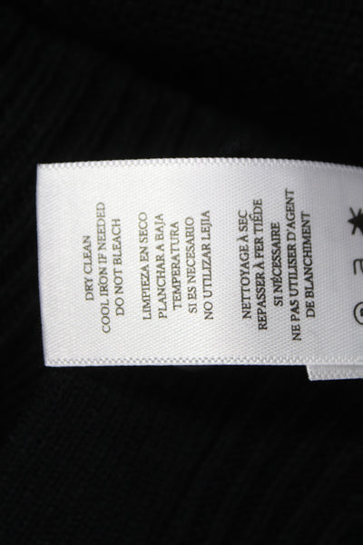 Rails Women V-Neck Sleeveless Button Front Black Cotton Merino Vest Size S