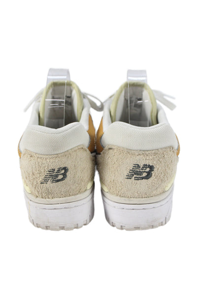 New Balance Womens Lace Up Suede Trim Logo 550 Sneakers White Brown Size 9.5