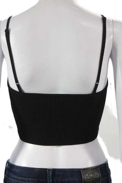 Babaton Womens Cropped Camisole Black Square Neck Sleeveless Size M