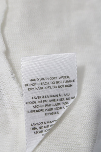 ONIA Mens Linen Long Sleeve Crew Neck White T-Shirt Size S
