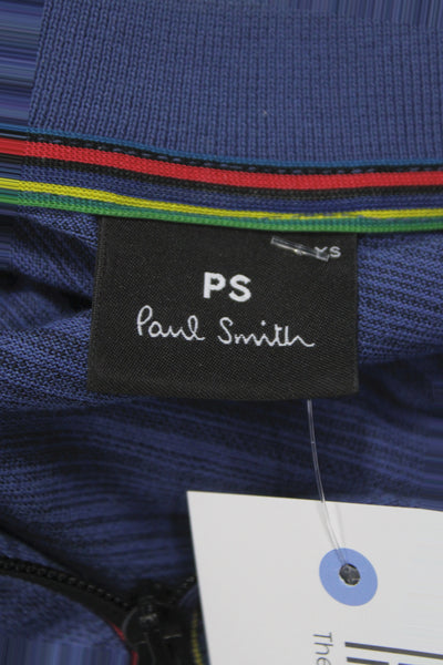 Paul Smith Mens Polo Collared Short Sleeve Striped Blue Size PS
