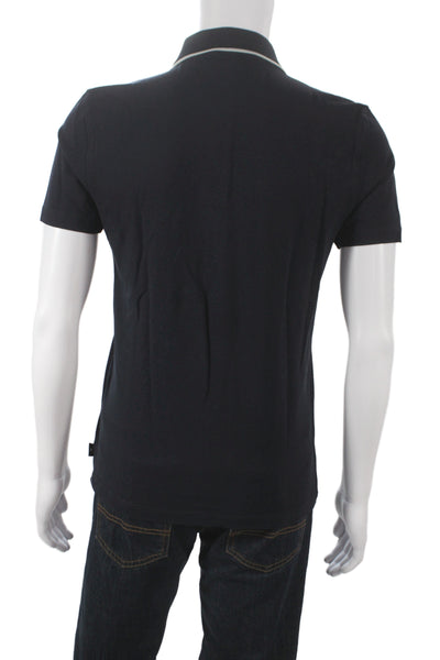 Paul Smith Mens Black Cotton Collared Short Sleeve Polo Designer Size PS