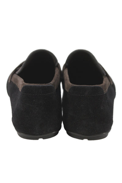 Salvatore Ferragamo Womens Suede Color Block Loafers Shoes Brown Black Sz 7