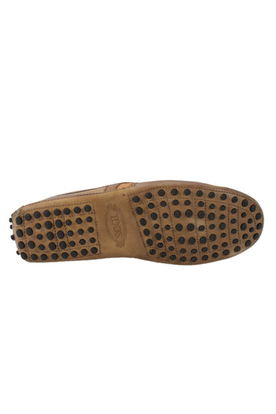 Tods Womens Leather Slip On Driving Moccasin Flat Shoes Brown Size 6.5